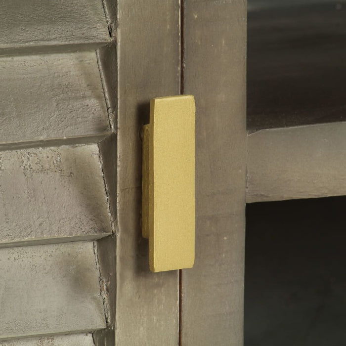 Comodă TV, gri, 110x30x48 cm, lemn masiv mango & alamă - WALTI WALTI