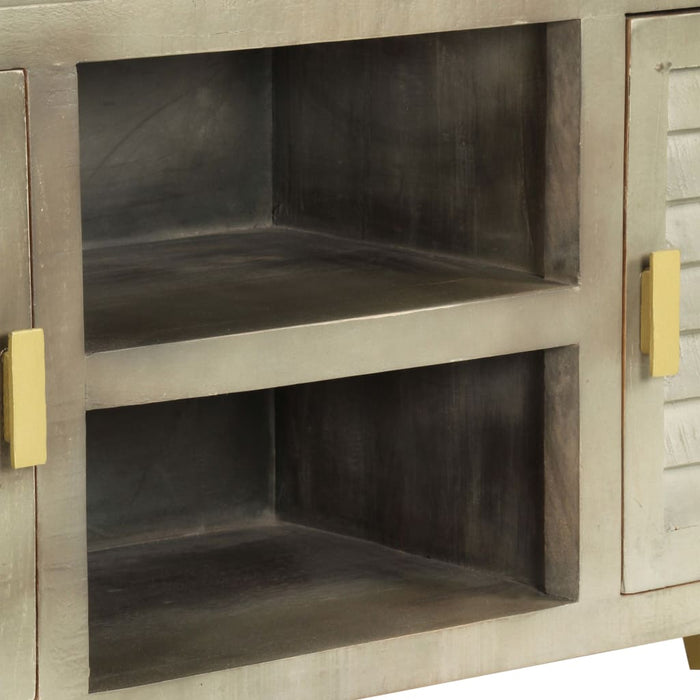 Comodă TV, gri, 110x30x48 cm, lemn masiv mango & alamă - WALTI WALTI