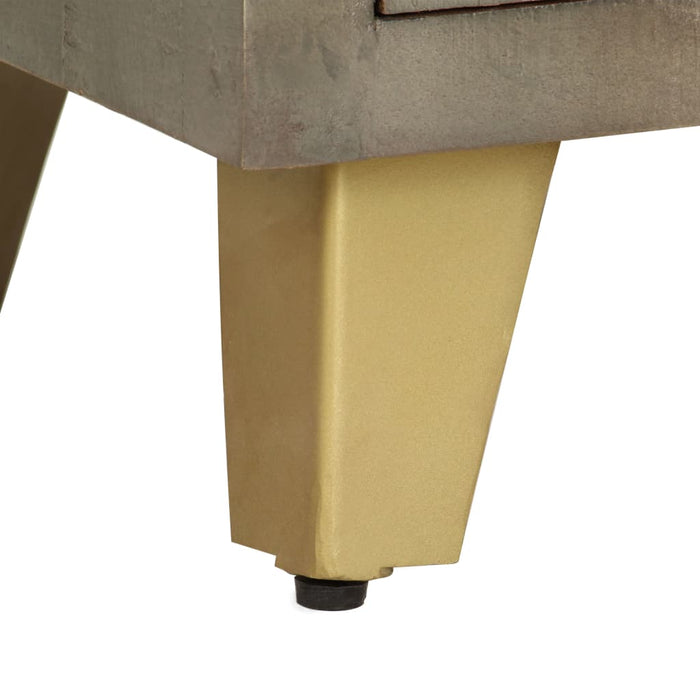 Comodă TV, gri, 110x30x48 cm, lemn masiv mango & alamă - WALTI WALTI