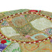 Fotoliu puf din petice, verde, 40x20 cm, bumbac, rotund, manual - WALTI WALTI