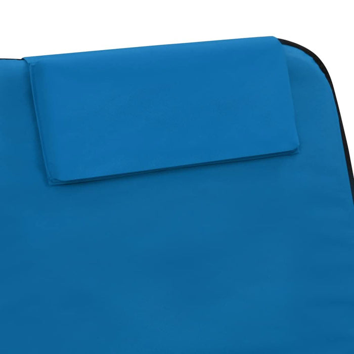 Saltele plajă pliabile 2 buc, albastru, oțel și material textil - WALTI WALTI