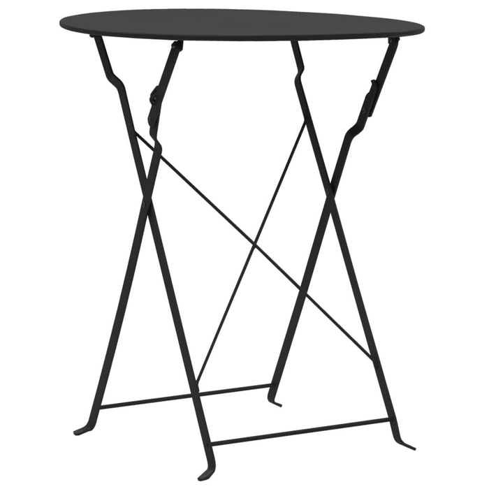 Set mobilier bistro, 3 piese, negru, oțel - WALTI WALTI