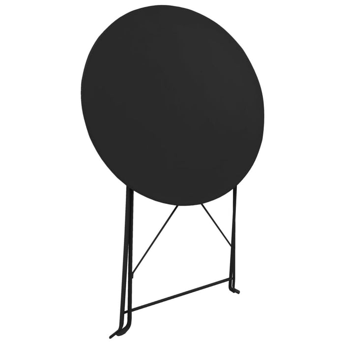 Set mobilier bistro, 3 piese, negru, oțel - WALTI WALTI