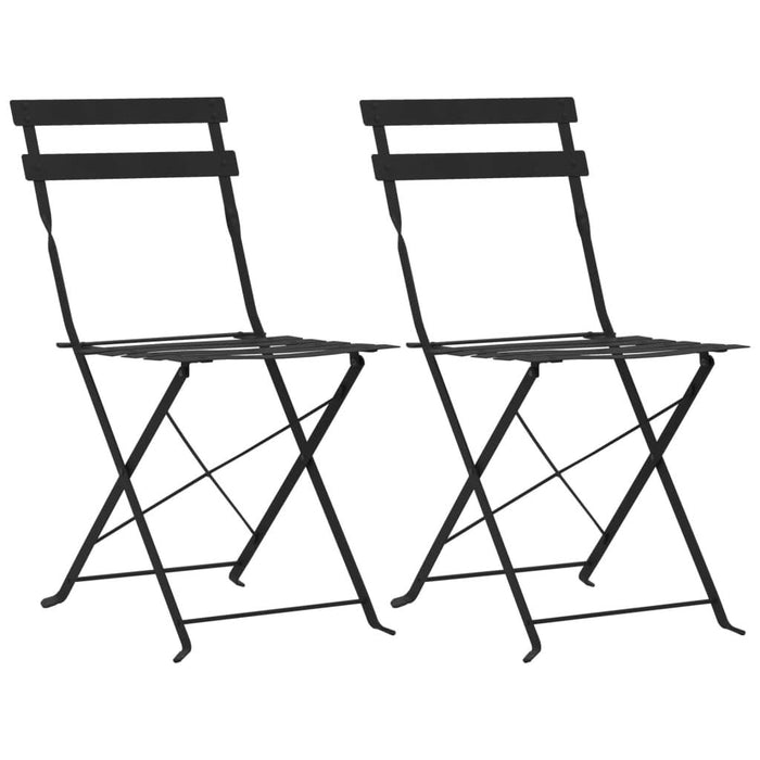 Set mobilier bistro, 3 piese, negru, oțel - WALTI WALTI