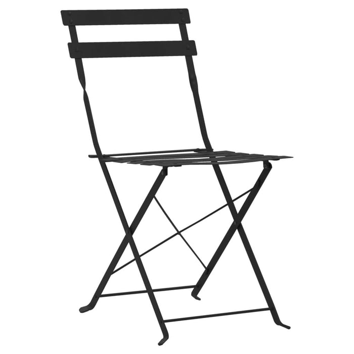 Set mobilier bistro, 3 piese, negru, oțel - WALTI WALTI