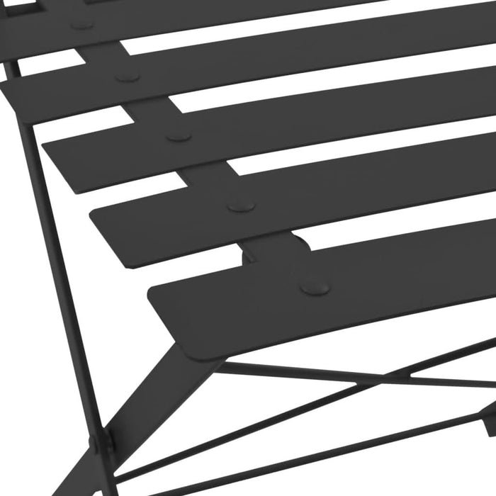 Set mobilier bistro, 3 piese, negru, oțel - WALTI WALTI