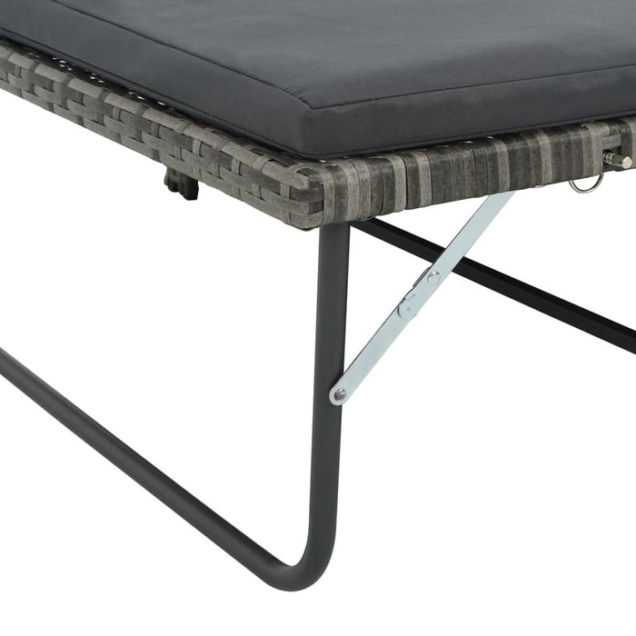 Set mobilier de grădină cu perne, 2 piese, gri, poliratan - WALTI WALTI