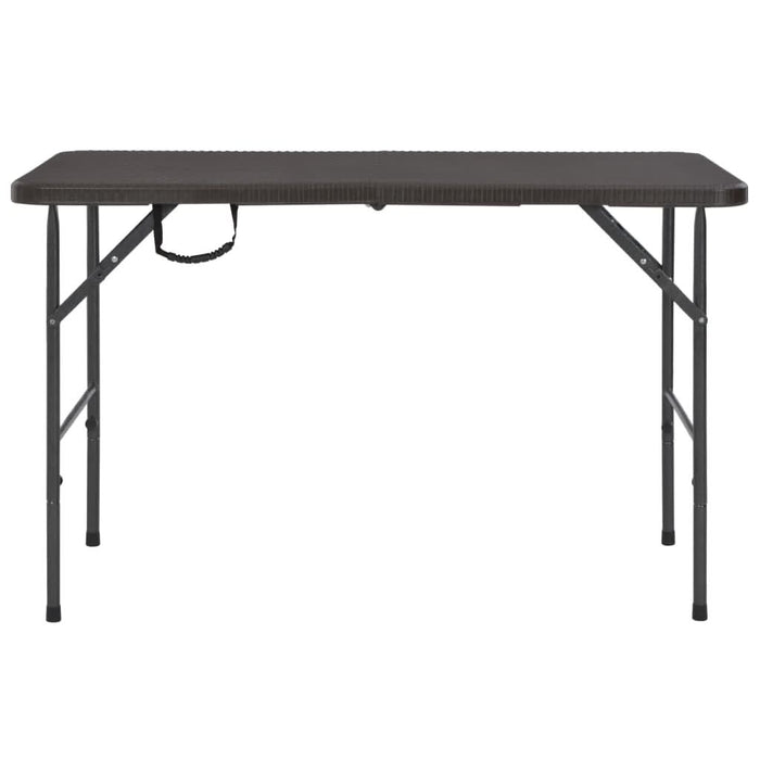 Masă de grădină pliabilă, maro, 120x60x74, HDPE, aspect ratan - WALTI WALTI