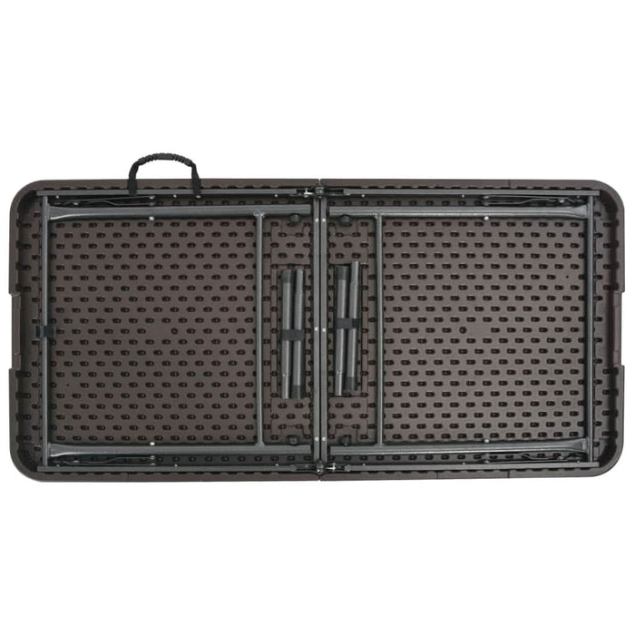Masă de grădină pliabilă, maro, 120x60x74, HDPE, aspect ratan - WALTI WALTI