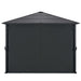 Pavilion cu perdea, negru, 3 x 3 m, aluminiu - WALTI WALTI