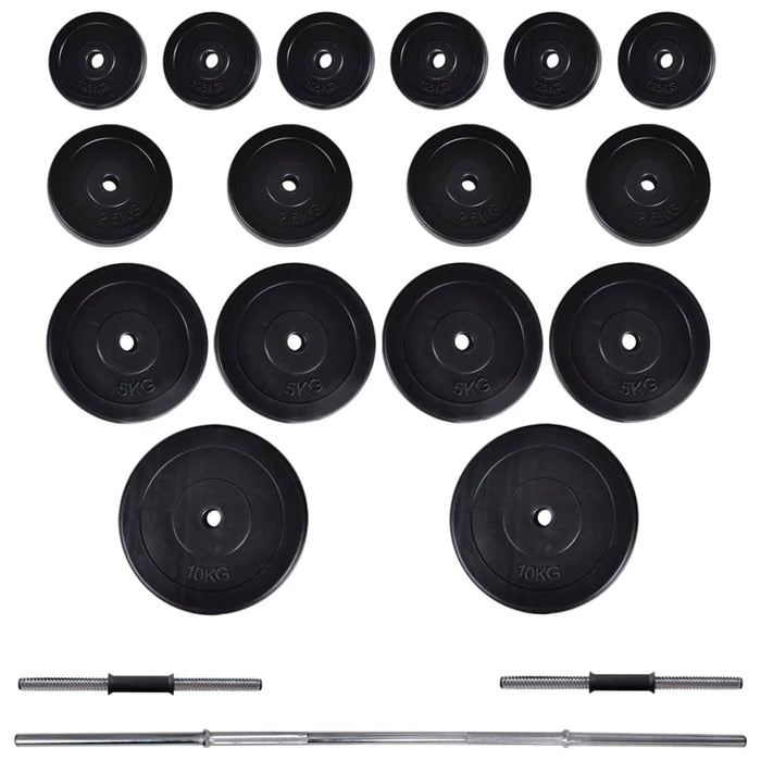 Bancă de greutăți cu raft și set de haltere și gantere, 60,5kg - WALTI WALTI