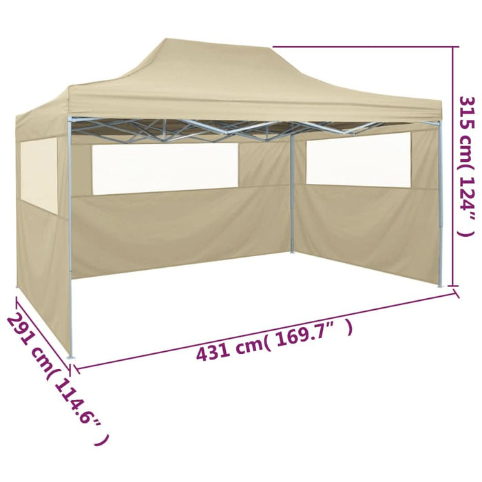 Cort pliabil cu 3 pereți, 3 x 4,5 m, crem - WALTI WALTI