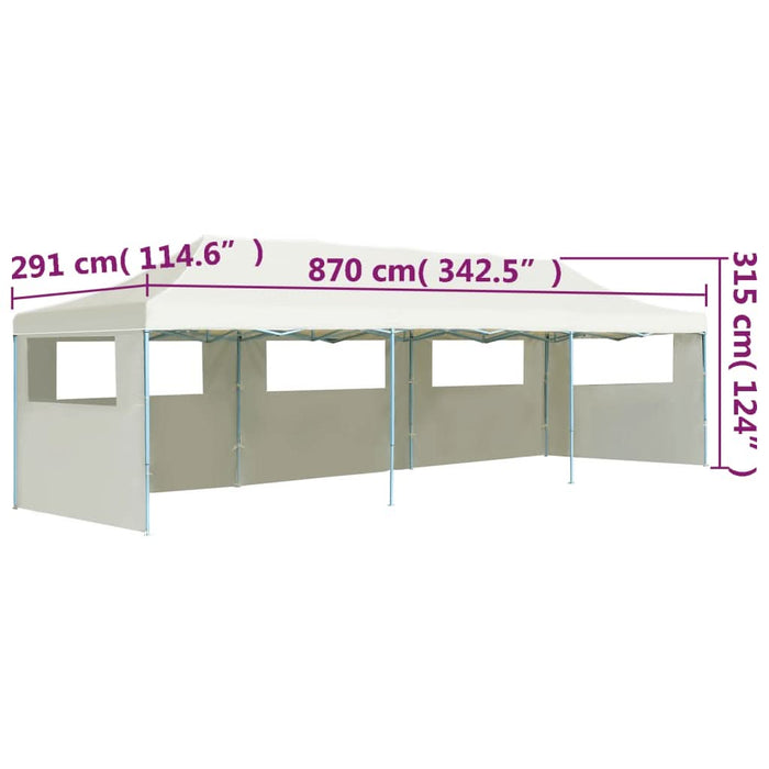 Cort de petrecere pliabil cu 5 pereți laterali, crem, 3 x 9 m - WALTI WALTI