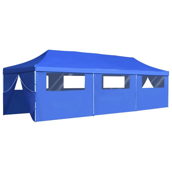 Cort petrecere pliabil cu 8 pereți laterali, albastru, 3 x 9 m - WALTI WALTI