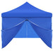 Cort petrecere pliabil cu 8 pereți laterali, albastru, 3 x 9 m - WALTI WALTI