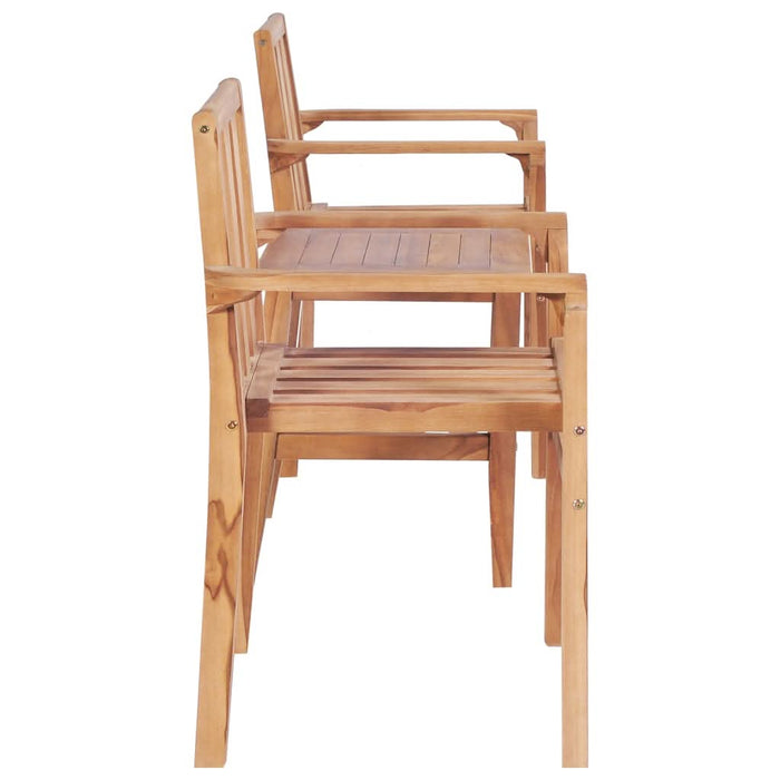 Set mobilier de bistro, 3 piese, lemn masiv de tec - WALTI WALTI