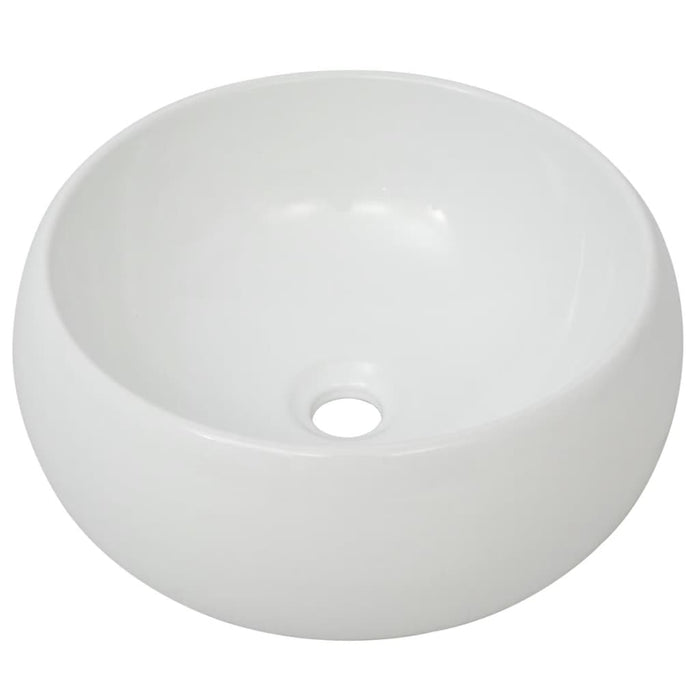 Chiuvetă de baie cu robinet mixer, ceramică, rotund, alb - WALTI WALTI