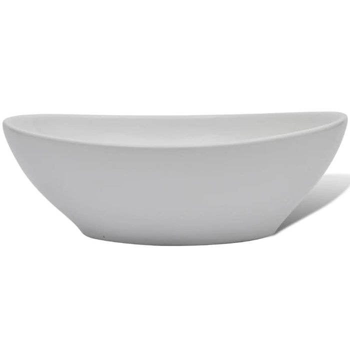 Chiuvetă de baie cu robinet mixer, ceramică, oval, alb - WALTI WALTI