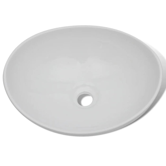 Chiuvetă de baie cu robinet mixer, ceramică, oval, alb - WALTI WALTI