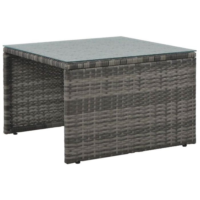 Set mobilier de grădină cu perne, 3 piese, gri, poliratan - WALTI WALTI