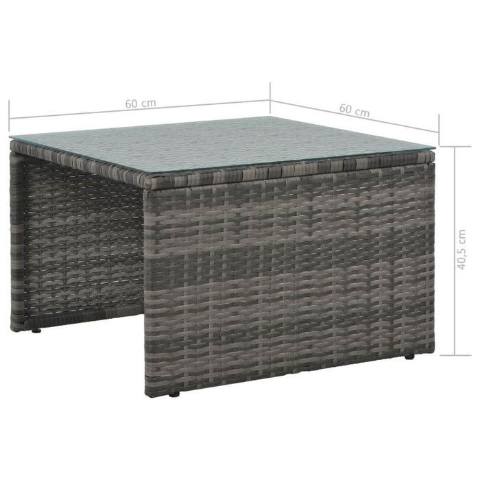 Set mobilier de grădină cu perne, 3 piese, gri, poliratan - WALTI WALTI