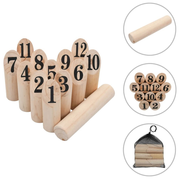 Set pentru joc Kubb cu numere, lemn - WALTI WALTI