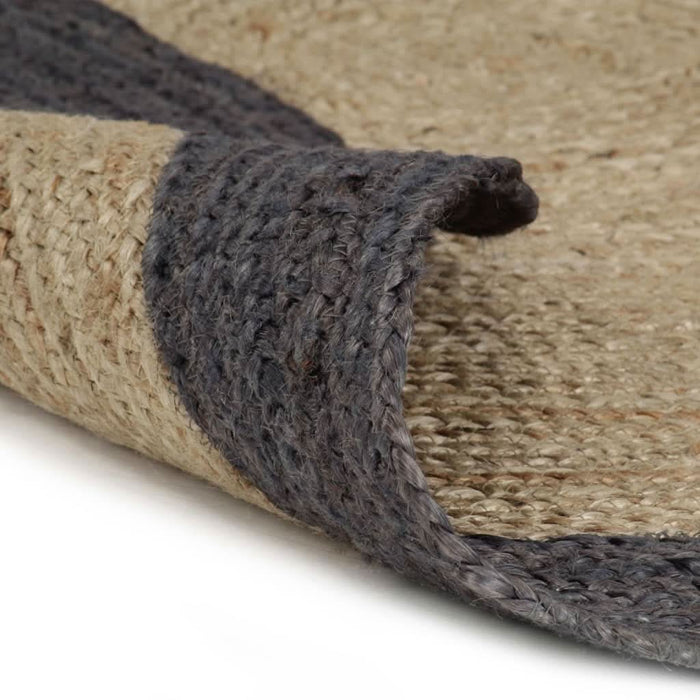 Covor manual cu margine gri închis, 90 cm, iută - WALTI WALTI