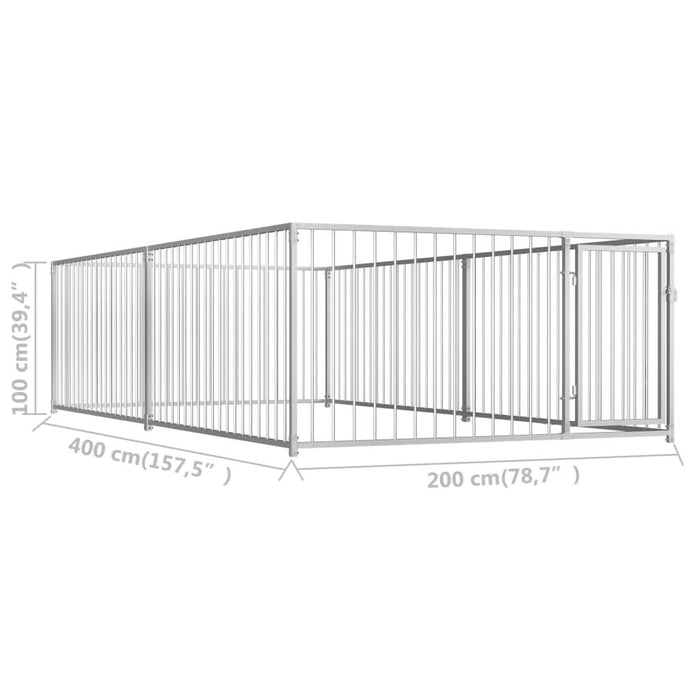 Padoc de câini pentru exterior, 200 x 400 x 100 cm - WALTI WALTI