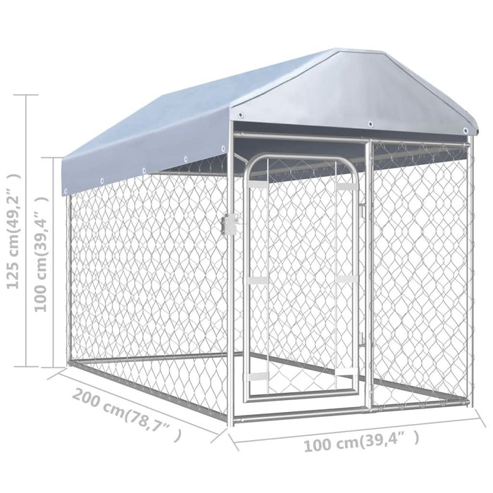 Padoc pentru câini de exterior cu acoperiș, 200 x 100 x 125 cm - WALTI WALTI