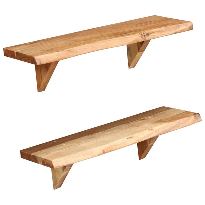 Rafturi de perete, 2 buc., 60x20x16 cm, lemn masiv de acacia - WALTI WALTI