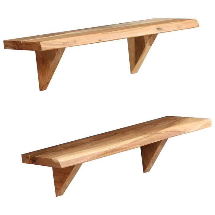 Rafturi de perete, 2 buc., 60x20x16 cm, lemn masiv de acacia - WALTI WALTI