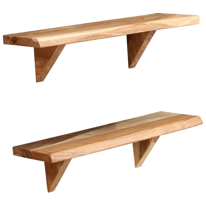 Rafturi de perete, 2 buc., 60x20x16 cm, lemn masiv de acacia - WALTI WALTI