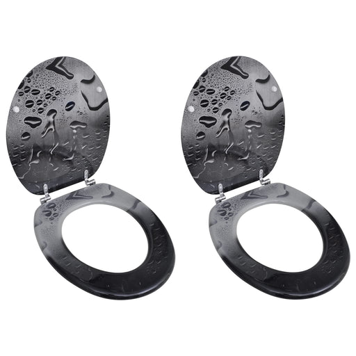 Capace WC, 2 buc., MDF, model picături de apă - WALTI WALTI