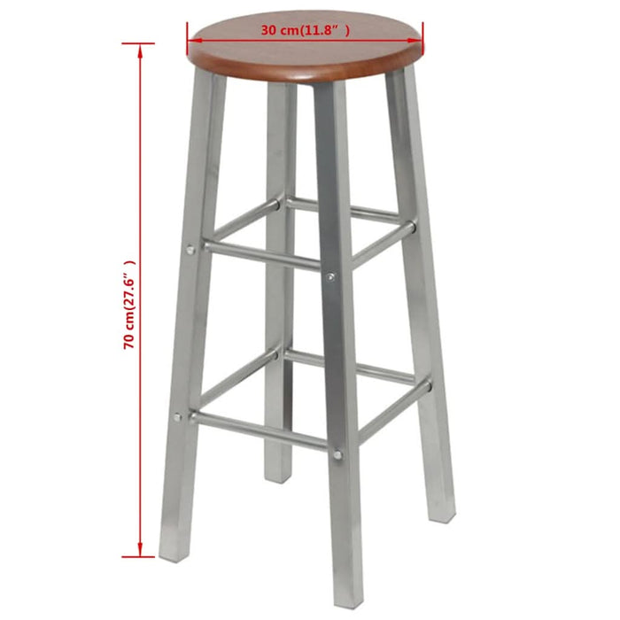 Scaune de bar, 2 buc., metal, șezut din MDF - WALTI WALTI