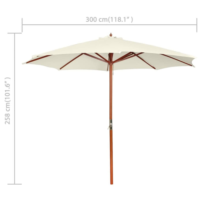 Umbrelă de soare, 300 x 258 cm, alb nisipiu - WALTI WALTI