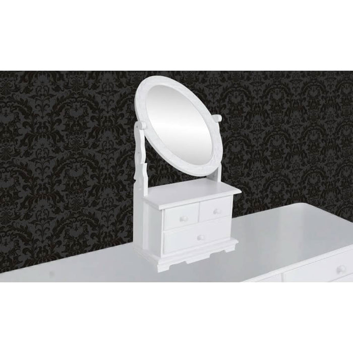 Masă de machiaj cu oglindă oscilantă ovală, MDF - WALTI WALTI