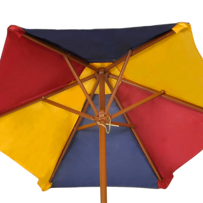 Masă de picnic pentru copii cu bănci &amp; umbrelă, lemn multicolor - WALTI WALTI
