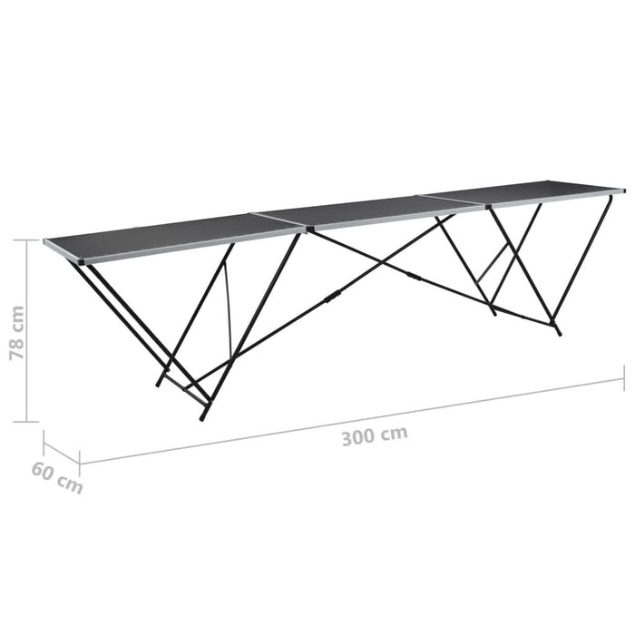Masă de lipire pliabilă, 300 x 60 x 78 cm, MDF și aluminiu - WALTI WALTI