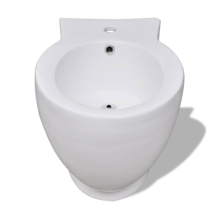Bideu rotund pe pardoseală, ceramică calitate superioară, alb - WALTI WALTI