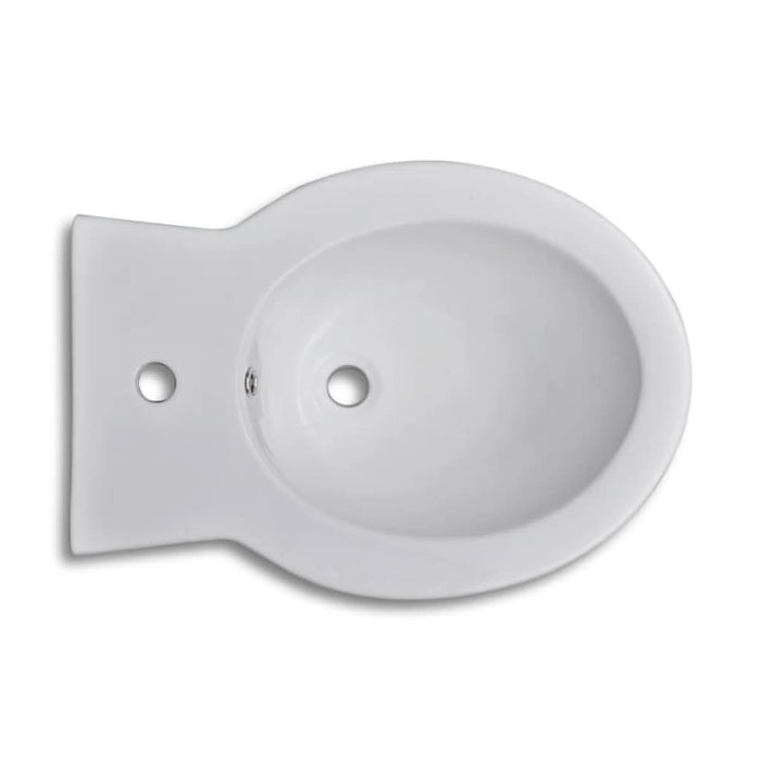 Bideu rotund pe pardoseală, ceramică calitate superioară, alb - WALTI WALTI