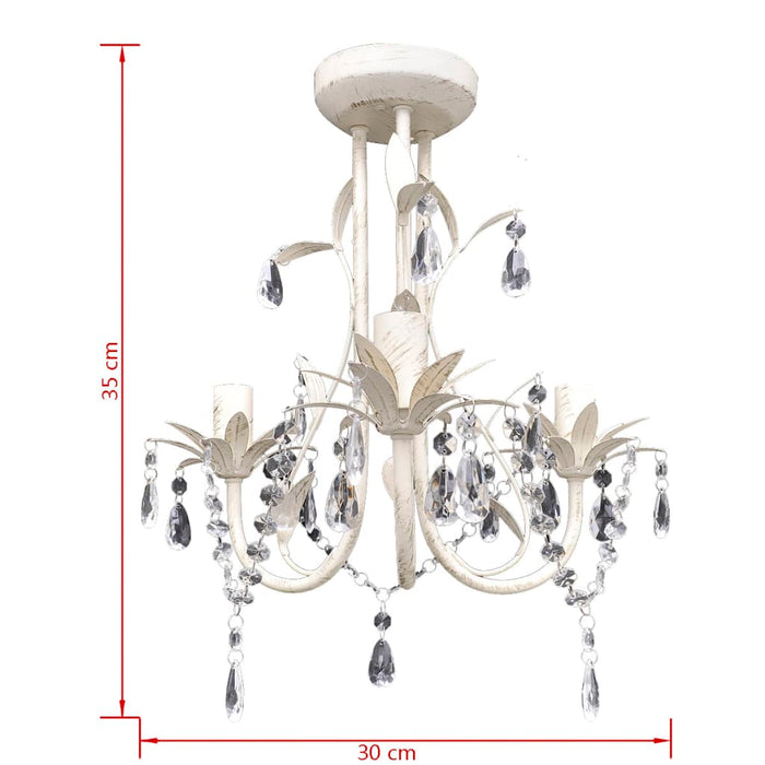 Lampă de plafon suspendată, cristal, candelabru alb elegant - WALTI WALTI