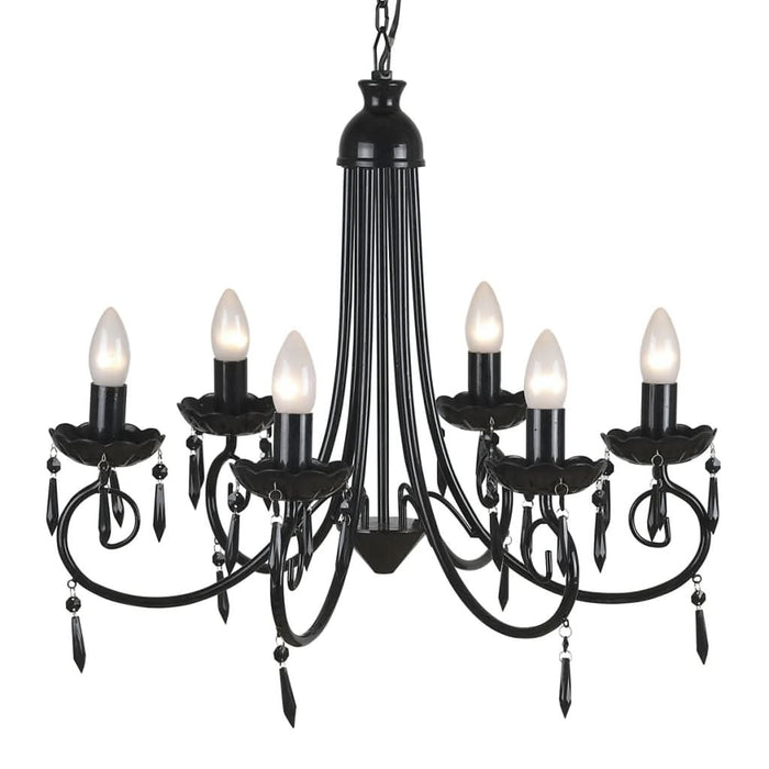 Lampă de tavan Candelabru elegant negru 6 fasunguri pentru becuri - WALTI WALTI