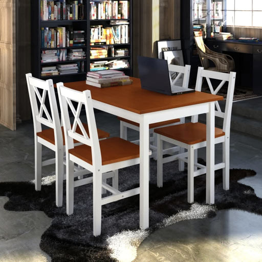 Set mobilier de bucătărie, 5 piese, maro și alb - WALTI WALTI