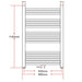 Radiator port-prosop încălzire centrală baie, curbat, 600 x 1160 mm - WALTI WALTI