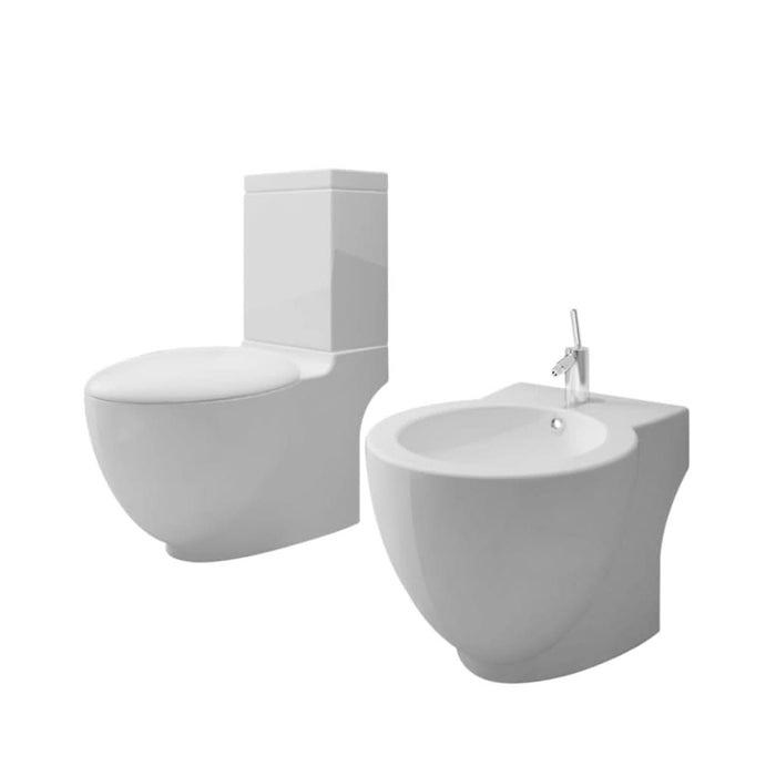 Set de toaletă & bideu, alb, ceramică - WALTI WALTI