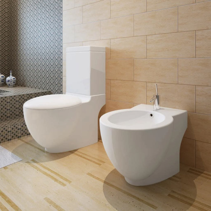 Set de toaletă & bideu, alb, ceramică - WALTI WALTI