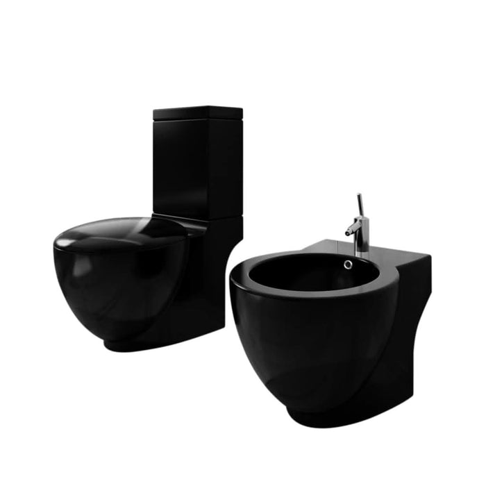 Set de toaletă & bideu, negru, ceramică - WALTI WALTI