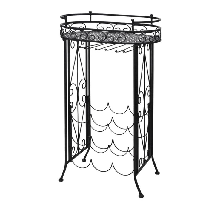 Suport sticle de vin pentru 9 sticle, cu suport pahar, metal - WALTI WALTI