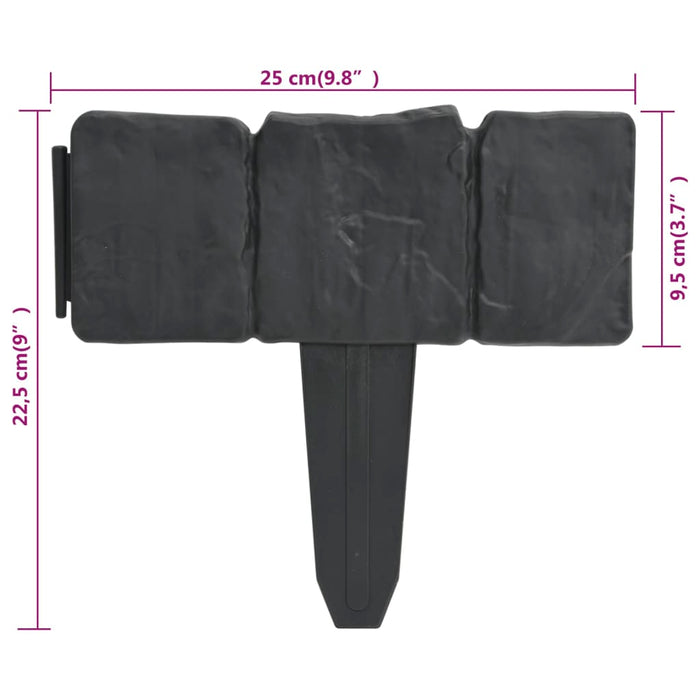 Gard din plastic cu aspect de piatră 41 buc 10 m - WALTI WALTI