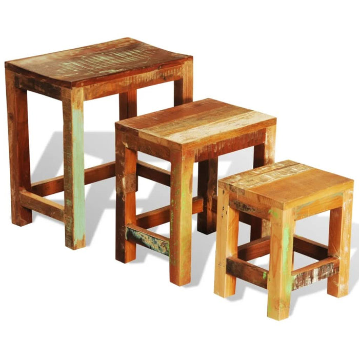 Set mese suprapuse, 3 piese, vintage, lemn reciclat - WALTI WALTI